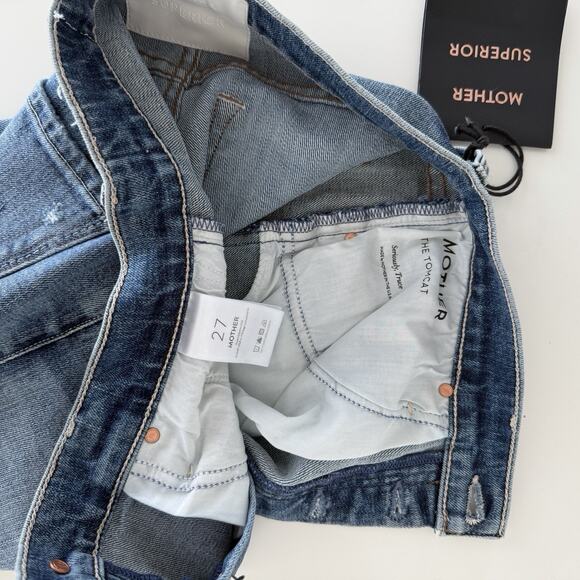 Mother Jeans Womens 27 The Tomcat Distressed Seriously Truce High Rise Straight - Picture 9 of 15